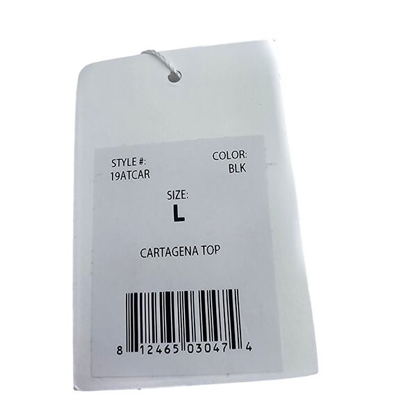 Andie Swim Womans size L The Cartagena Bikini Top in Black Convertible NEW - Picture 5 of 7